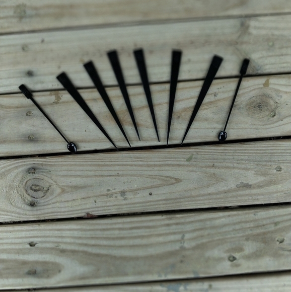 Lot of 8 Vintage Black Drink Stirrers Sizzle Sticks Flat Spoons MCM Barware - Picture 1 of 3